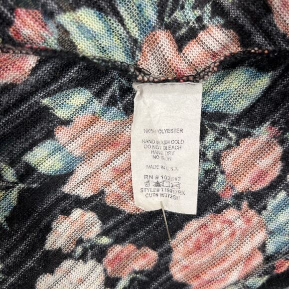 Soprano Tank Top Womens Small Black Floral Rose Y2K Sleeveless Camisole USA - Picture 9 of 14